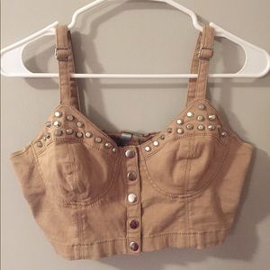 Tan studded bustier